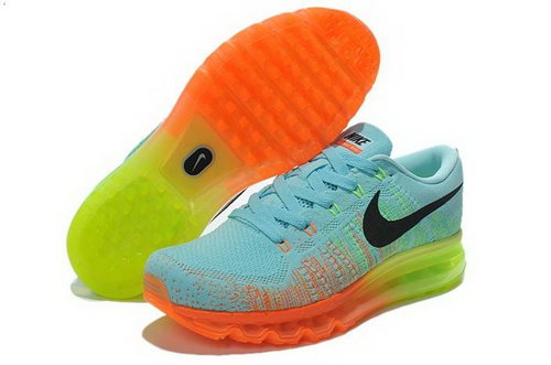 Nike Flyknit Air Max Womens Shoes Light Blue Orange Black Special